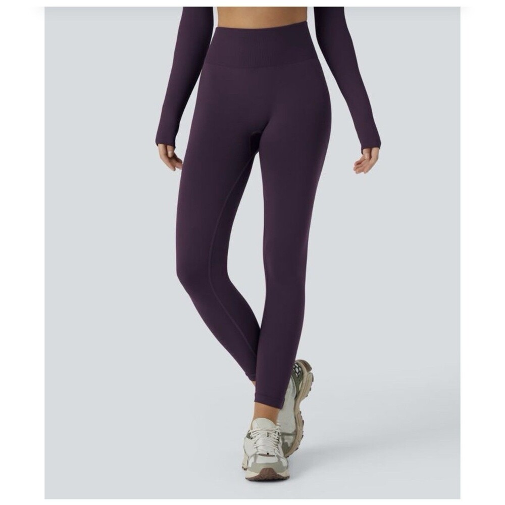 Halara OneForm Purple Mid Rise Tummy Control Butt Lifting Yoga Legging Small